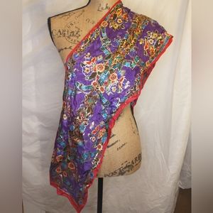 Purple & Gold Bill Blass Vintage Scarf